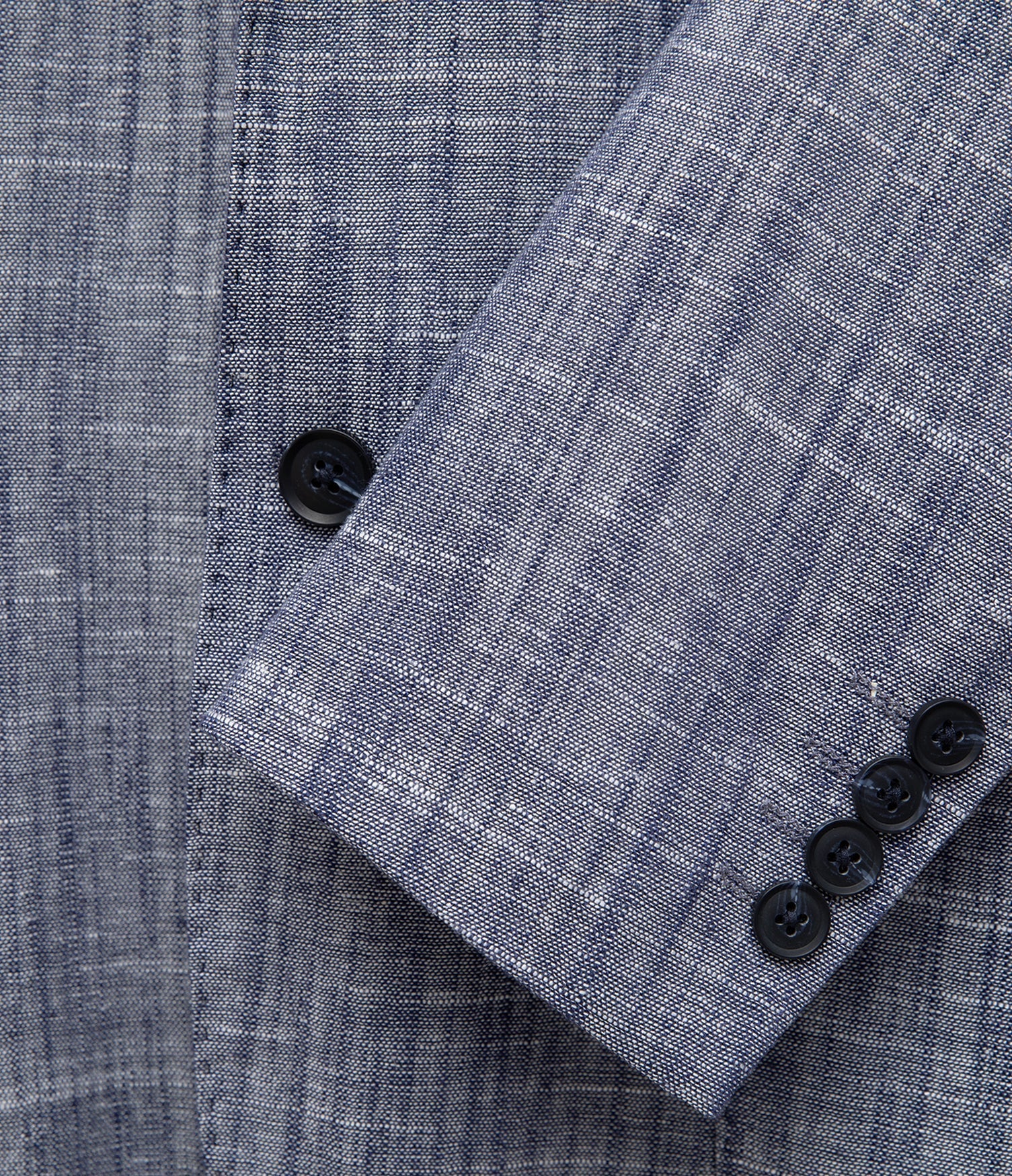 Blazer Hombre 100% Lino Azul Melange