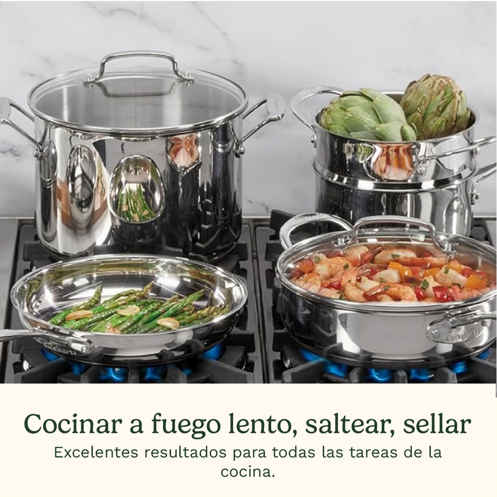 Set de Ollas de Acero Inoxidable de 11 piezas Chef ́s Classic™ de Cuisinart®