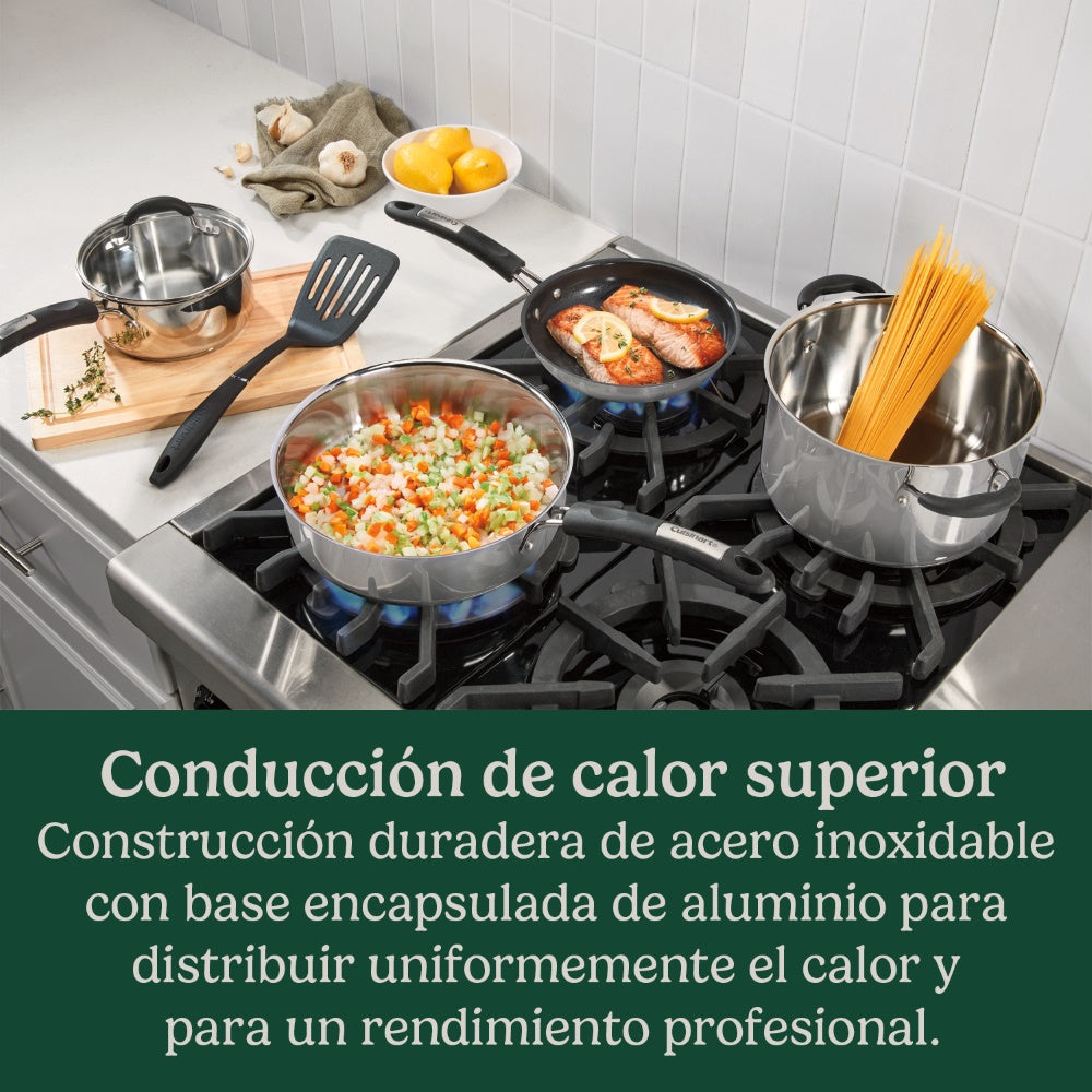 Bateria de Cocina de Acero Inoxidable 12 piezas de Cuisinart®