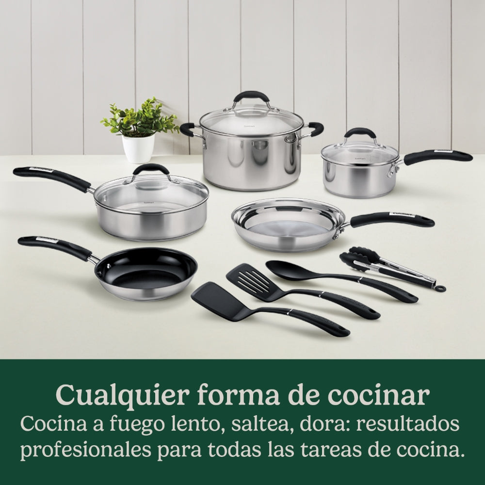 Bateria de Cocina de Acero Inoxidable 12 piezas de Cuisinart®