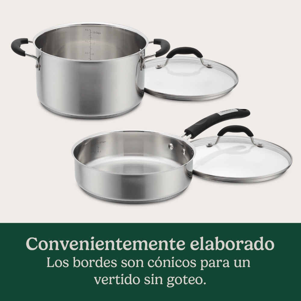 Bateria de Cocina de Acero Inoxidable 12 piezas de Cuisinart®