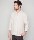 Camisa Hombre Lino Saonna M/Larga Beige