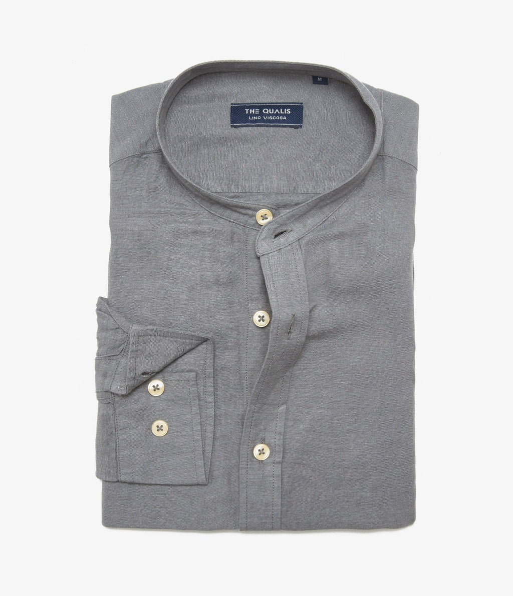 Camisa Hombre Lino Saonna M/Larga Gris