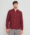 Camisa Hombre Lino Saint M/larga Burdeo