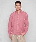 Camisa Hombre Lino Saint M/larga Rojo