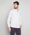 Camisa Hombre Lino Rayas Beige
