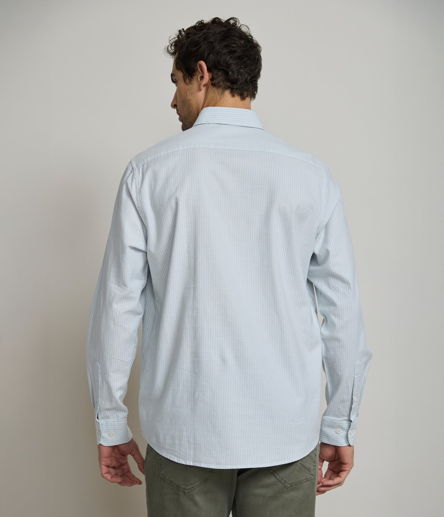 Camisa Hombre Oxford Regent M/Larga Rayas Verde