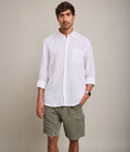Camisa Hombre Lino M/Larga Dablin Blanco