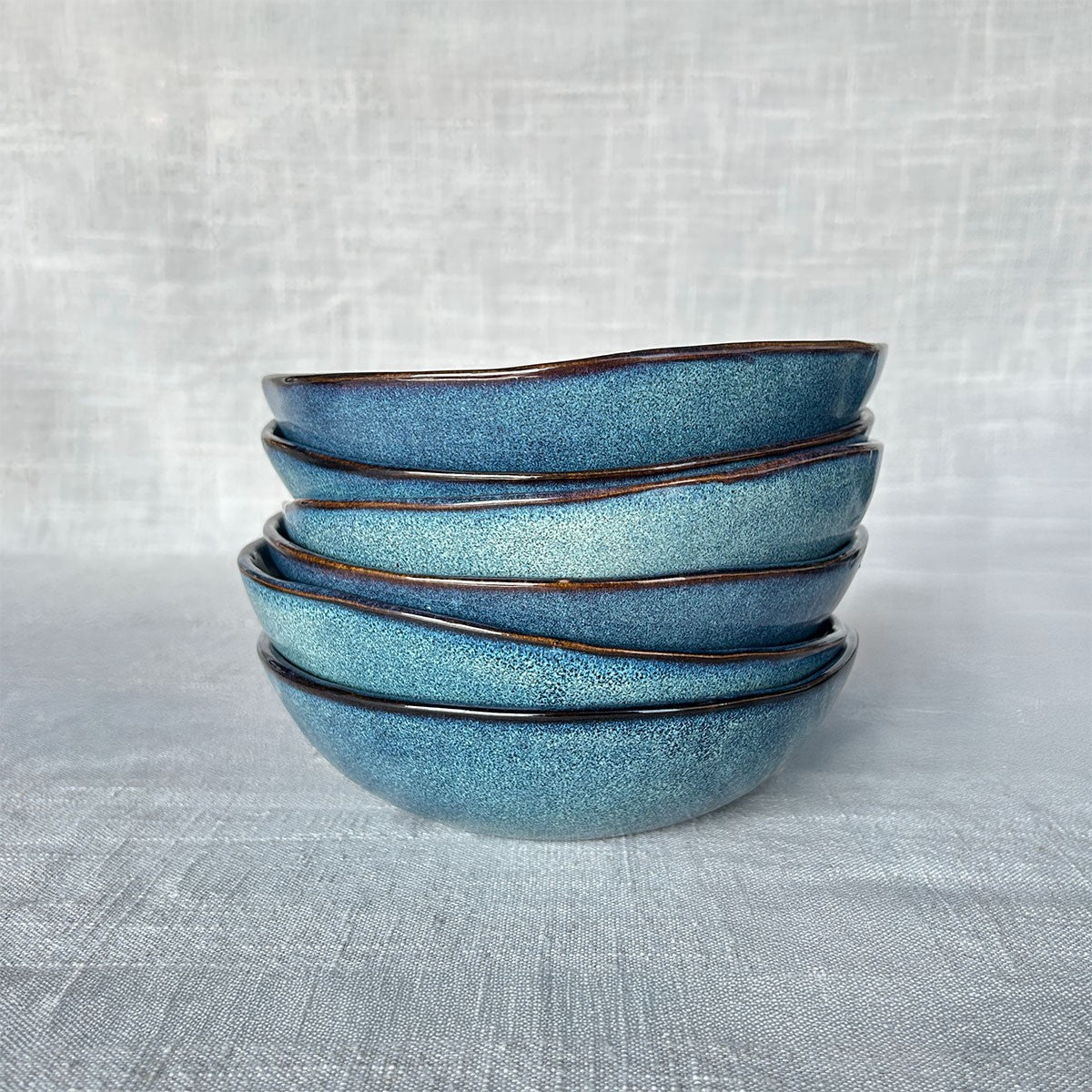 Set Vajilla 24 Piezas Cerámica Azul Línea Efes